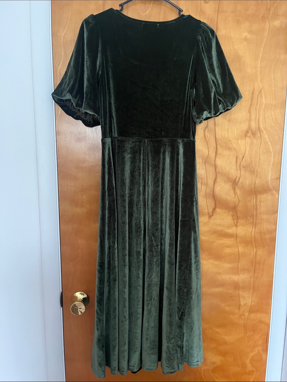 Baltic Born Nora Velvet Dress in English Green - Picture 4 of 6